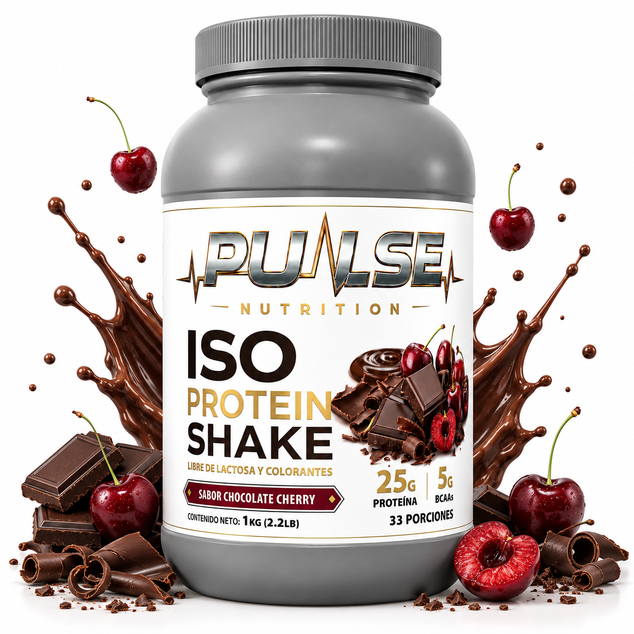 Proteina ISO Shake sabor Chocolate Cherry Pulse Nutrition 2.2 lb