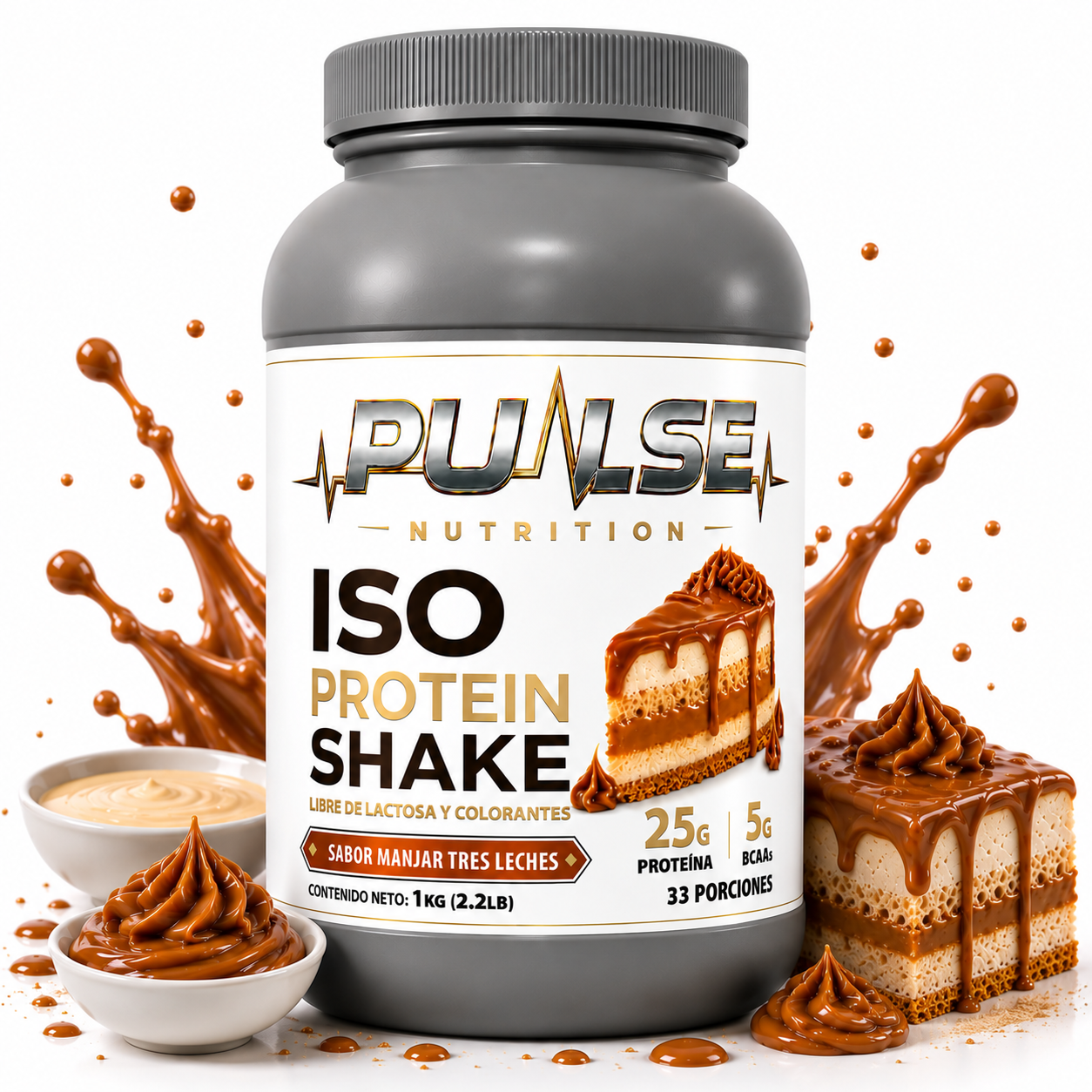 Proteina ISO Shake sabor Manjar Tres Leches Pulse Nutrition 2.2 lb