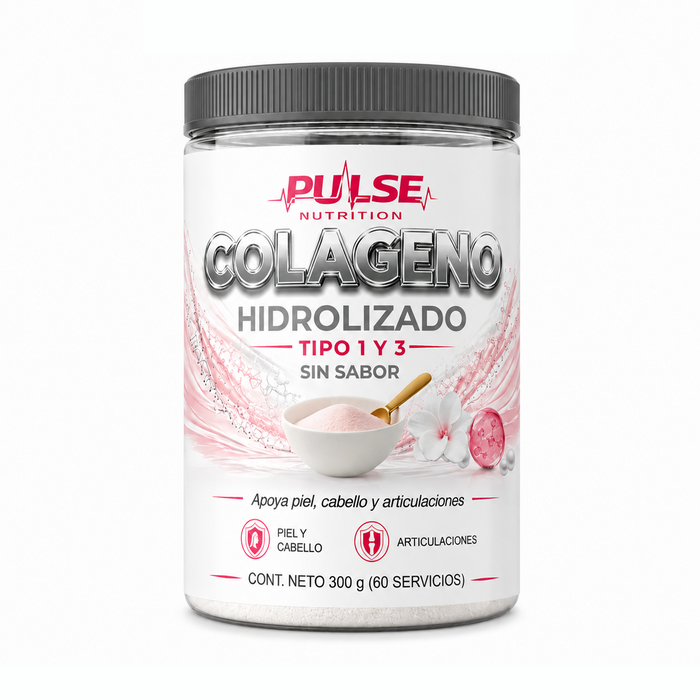 Colágeno Hidrolizado Tipo 1 y 3 300 g Sin Sabor Pulse Nutrition