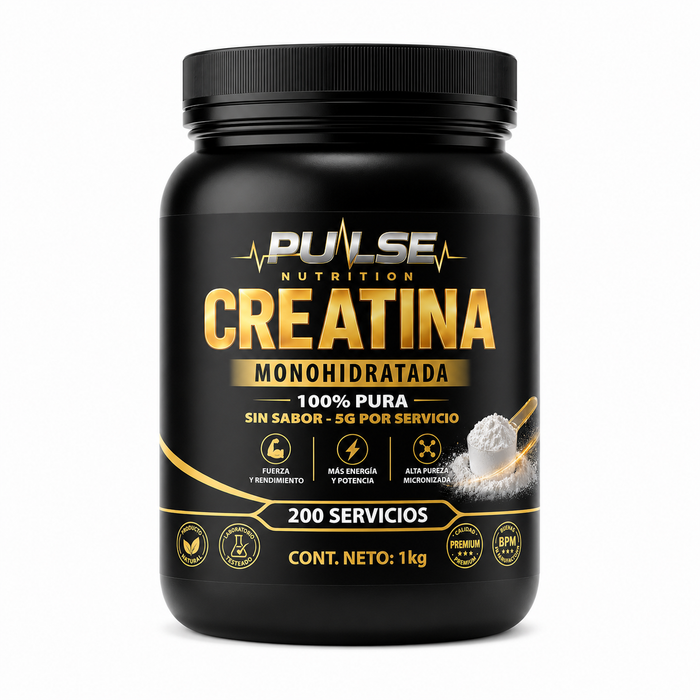 Creatina Monohidratada 1 kg Sin Sabor Pulse Nutrition