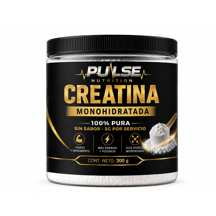 Creatina Monohidratada 300 g Sin Sabor Pulse Nutrition