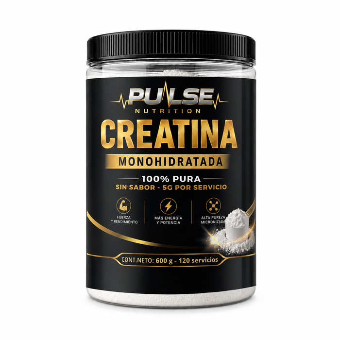 Creatina Monohidratada 600 g Sin Sabor Pulse Nutrition