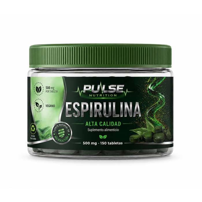 Espirulina 500 mg 150 Tabletas Pulse Nutrition